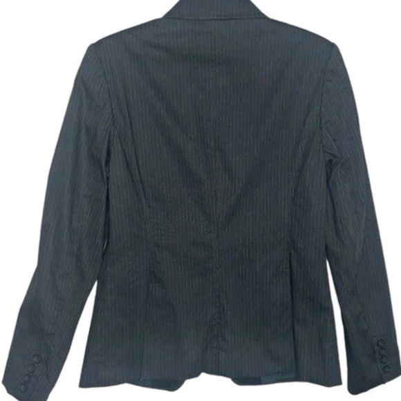 Banana Republic Charcoal Blue Pinstripe Jacket New Sz 8 - Picture 2 of 8